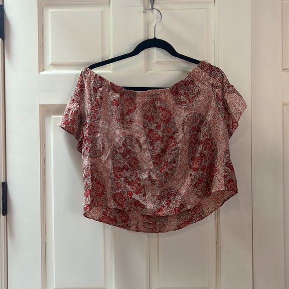 Madewell Silk Off-the-Shoulder Crop L - Picture 4 of 4